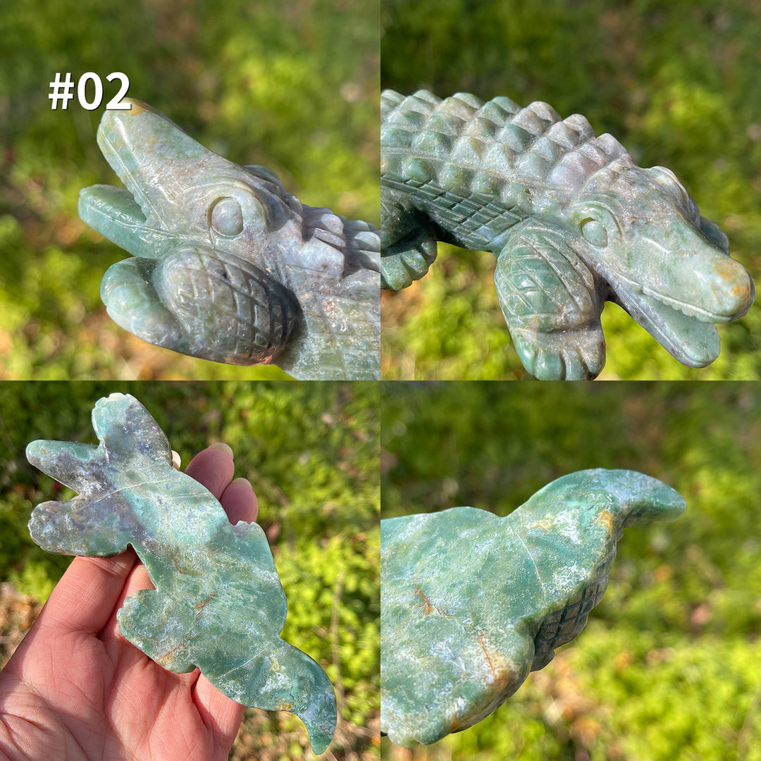 Unique,Natural Crystal Ocean Jasper Crocodile