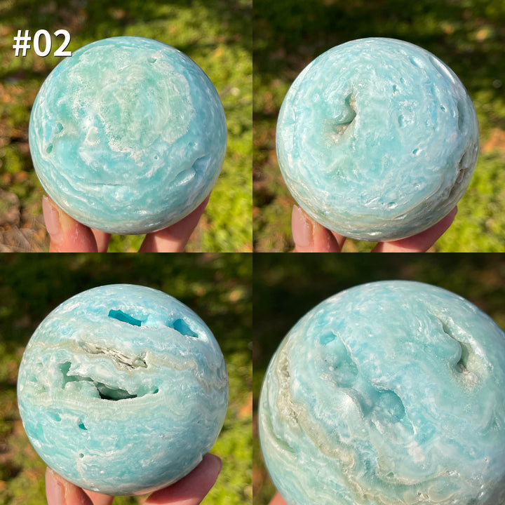 Unique,Natural Crystal Hemimorphite Sphere