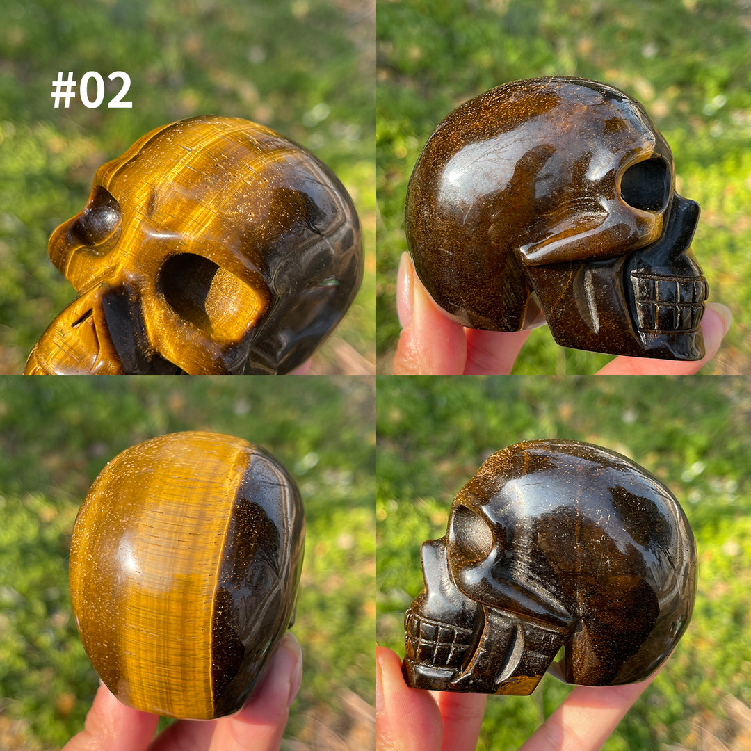 Unique,Natural Crystal Tiger Eye Skull
