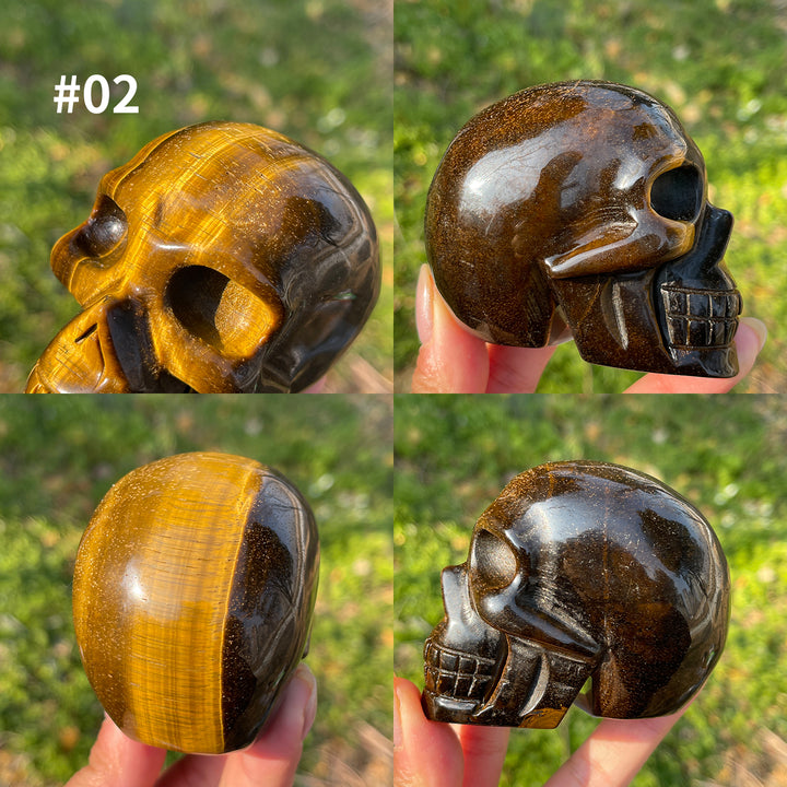 Unique,Natural Crystal Tiger Eye Skull