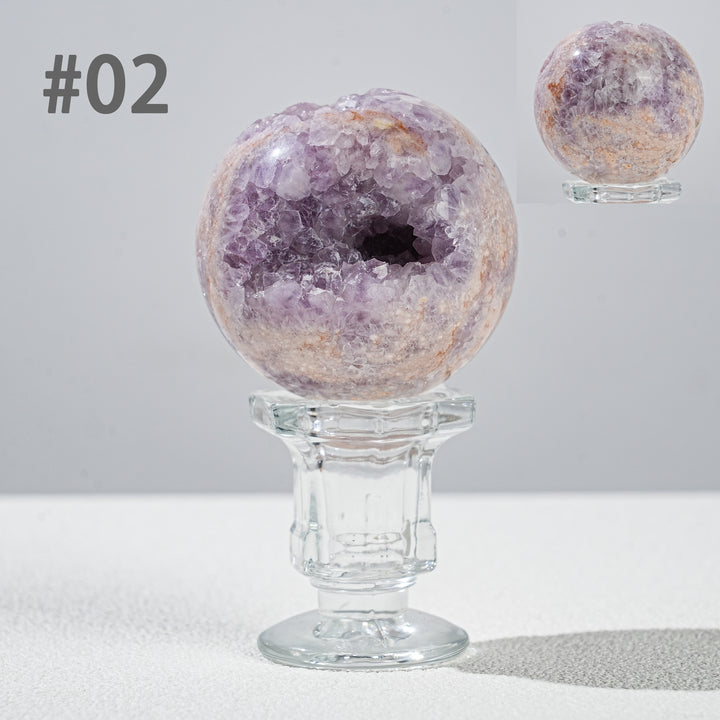 Natural Amethyst  Flower Agate Sphere