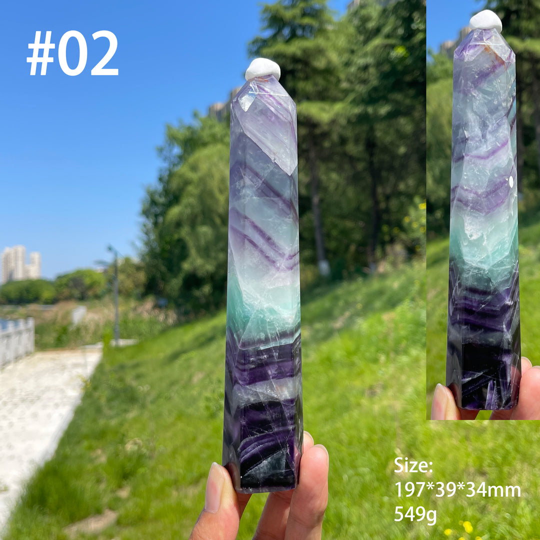 Unique,A Slightly Imperfect Natural Crystal Feather Fluorite Point