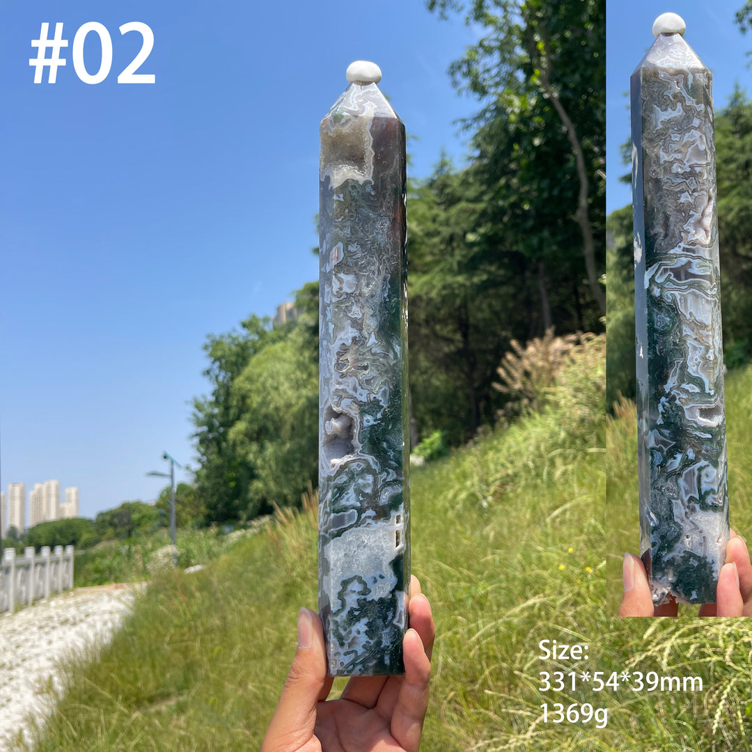 Unique,Natural Large Moss Agate Point