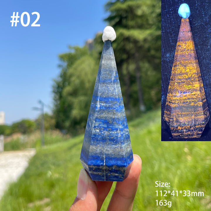 Unique,Natural Lapis Lazuli Diamond Tower