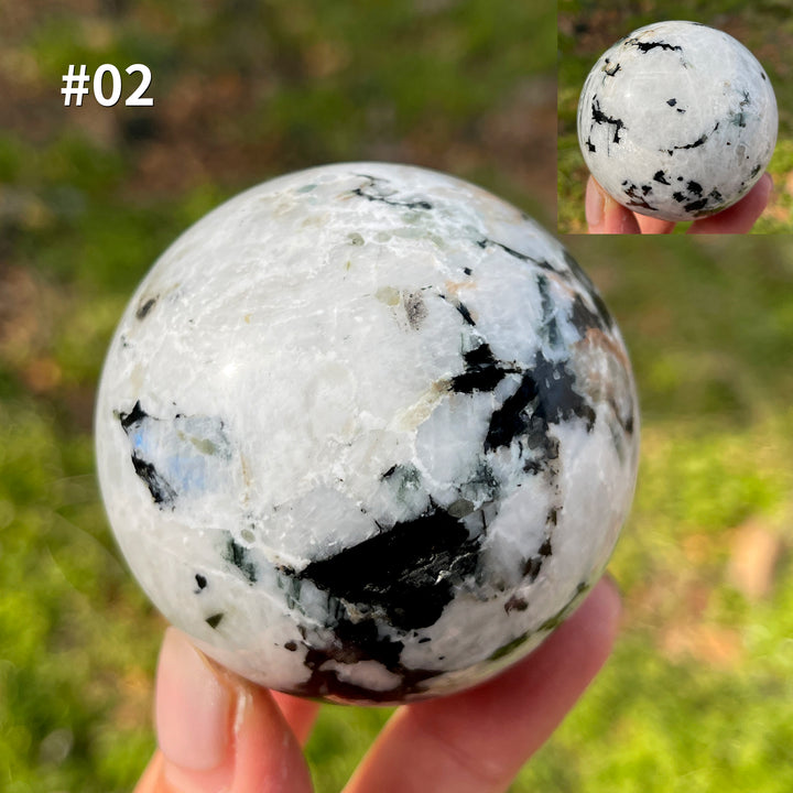 Unique,Natural Crystal Rainbow Moonstone Sphere