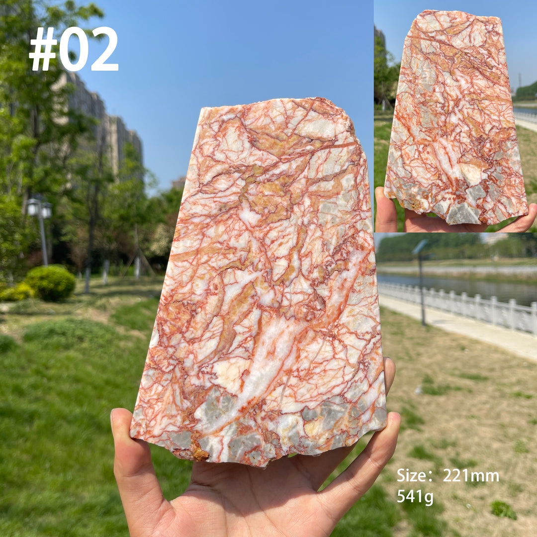 Unique,Natural Red Network Jasper Crystal Slice