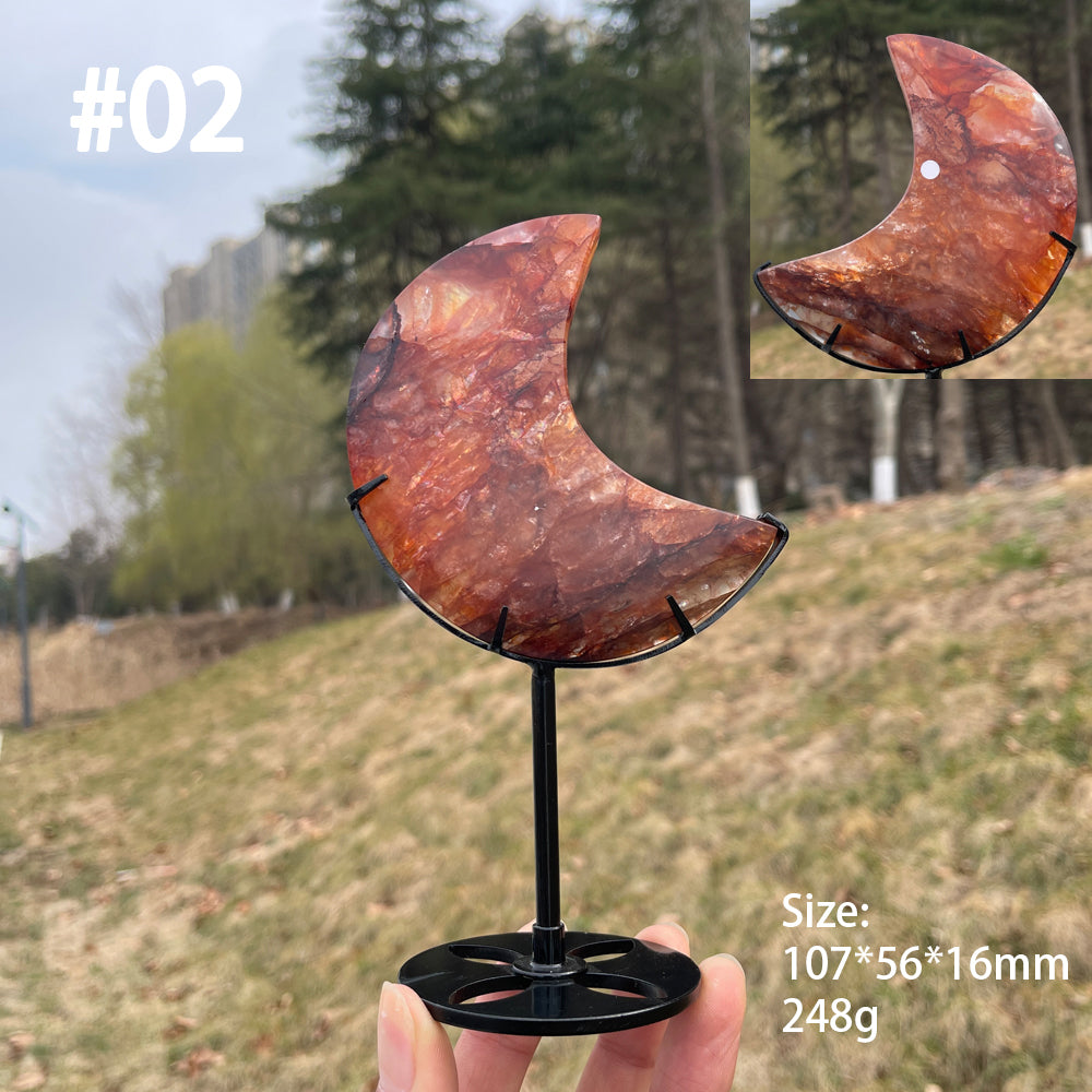 Unique,Imperfect Natural Fire Quartz Moon