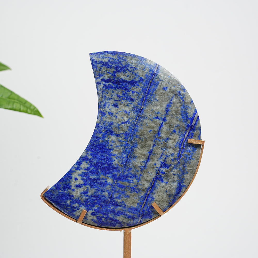 Unique,Natural Crystal Lapis Lazuli Moon With Stand