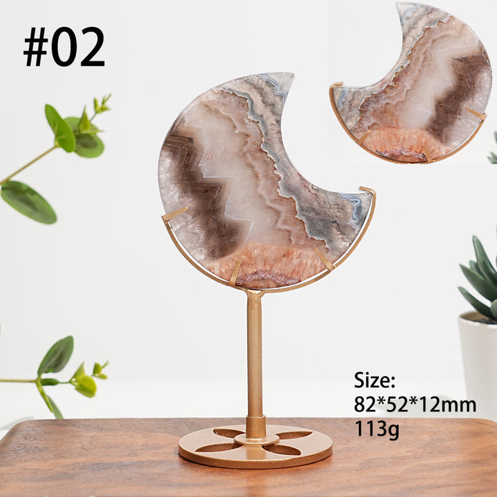 Unique,Natural Amethyst Agate Crystal Moon