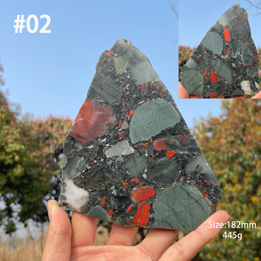 Unique,Natural Crystal African Bloodstone Slice