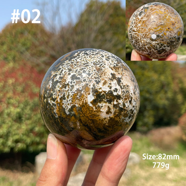 Unique,A Slightly Imperfect Crystal Natural Ocean Jasper Sphere
