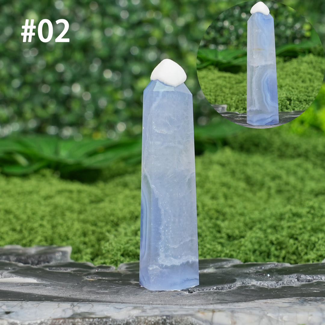 Unique,Natural Top Blue Agate Point