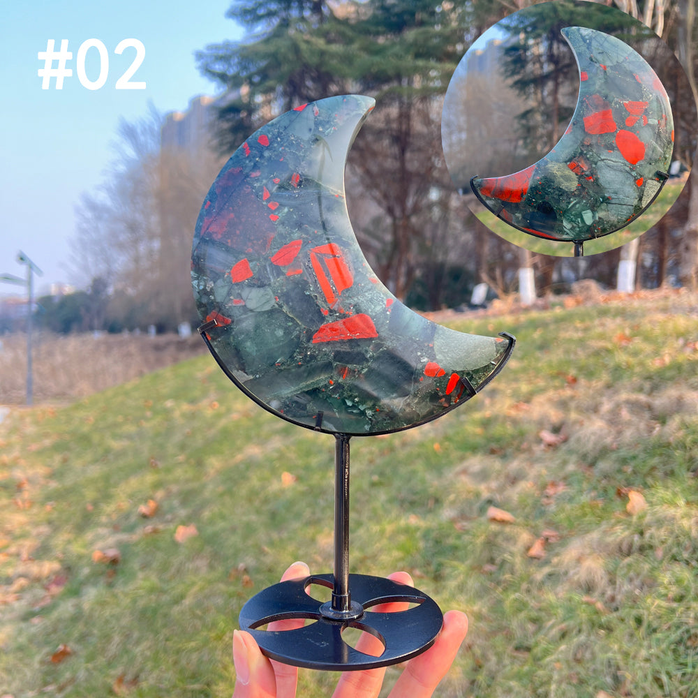 Unique,Natural Crystal African Bloodstone Moon