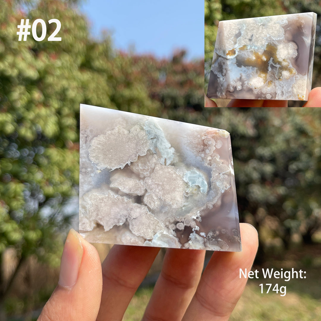 Unique,Natural Crystal Black Flower Agate Freeform