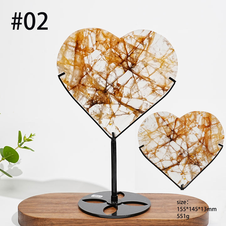 Unique,Natural Crystal Warm Golden Healer Heart