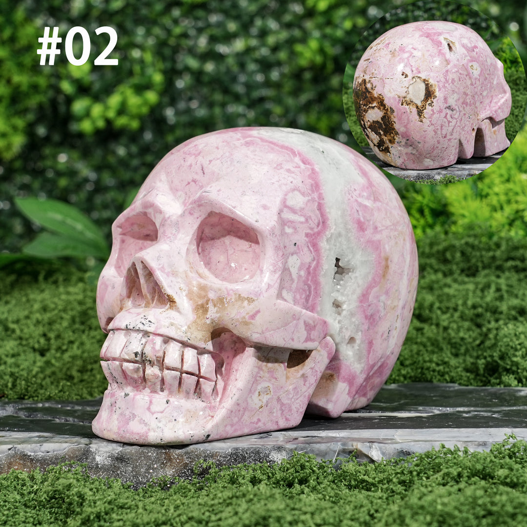 ⚡SALE⚡Unique,Natural Peruvian Rhodochrosite Skull