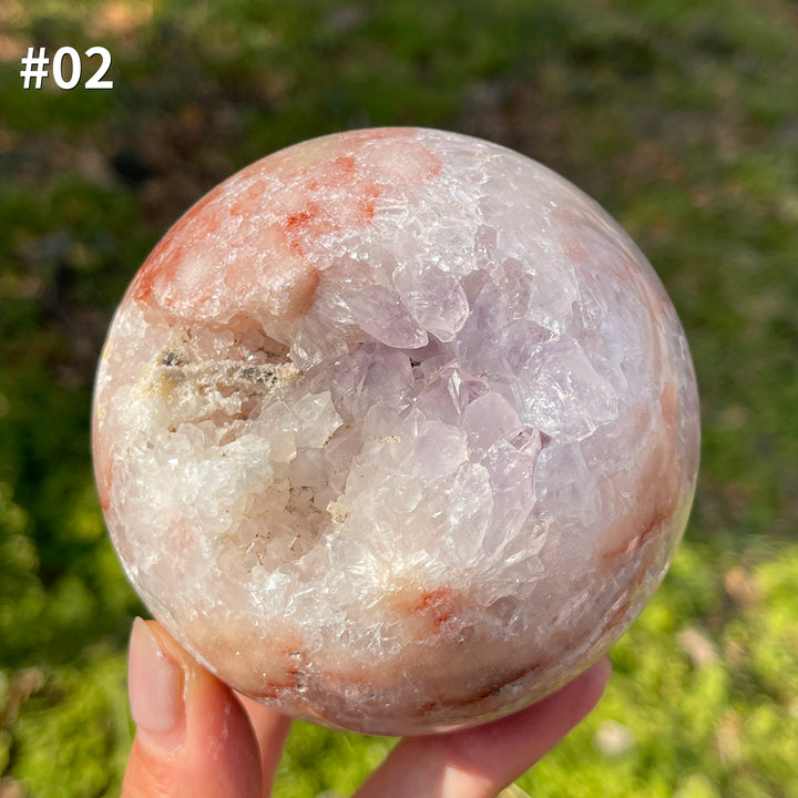 Unique,Natural Crystal Pink Amethyst Sphere