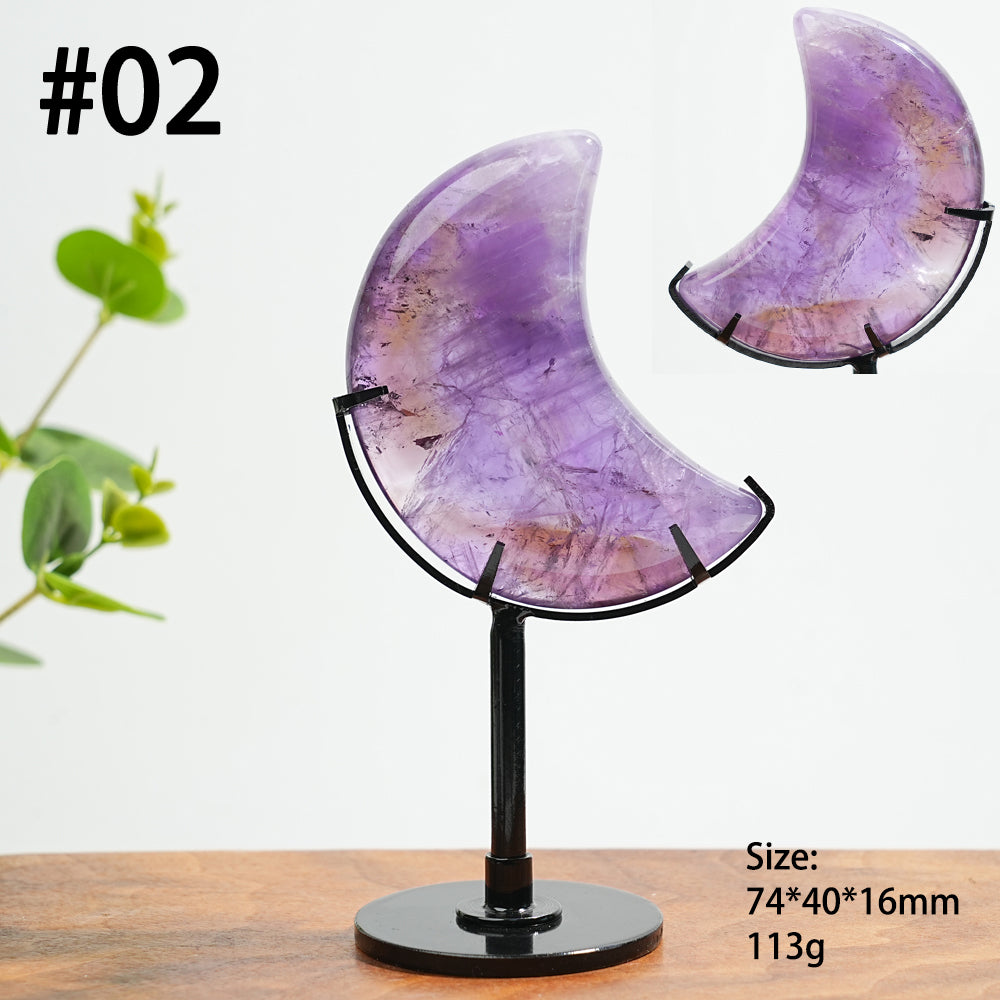 Unique,Natural Ametrine Crystal Carving Moon