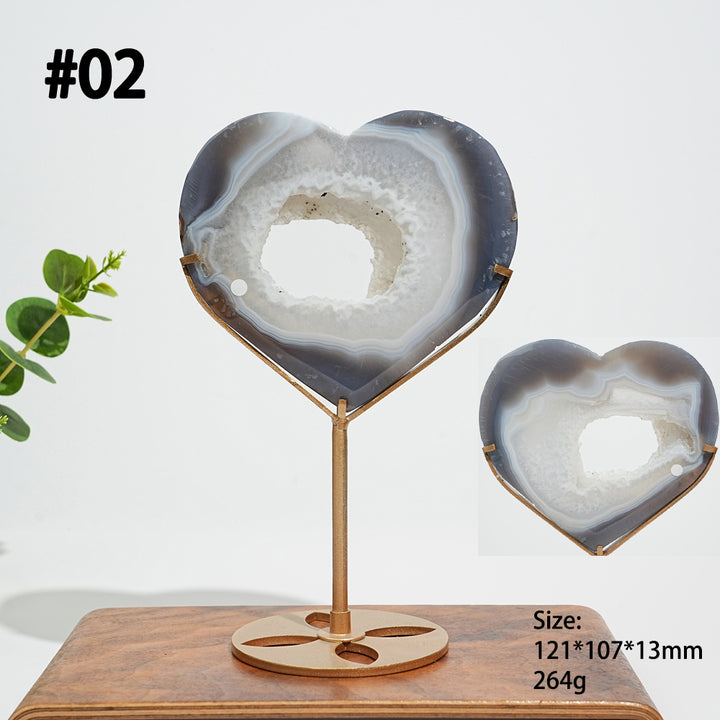 Unique,A Slightly Imperfect Natural Agate Geode Heart