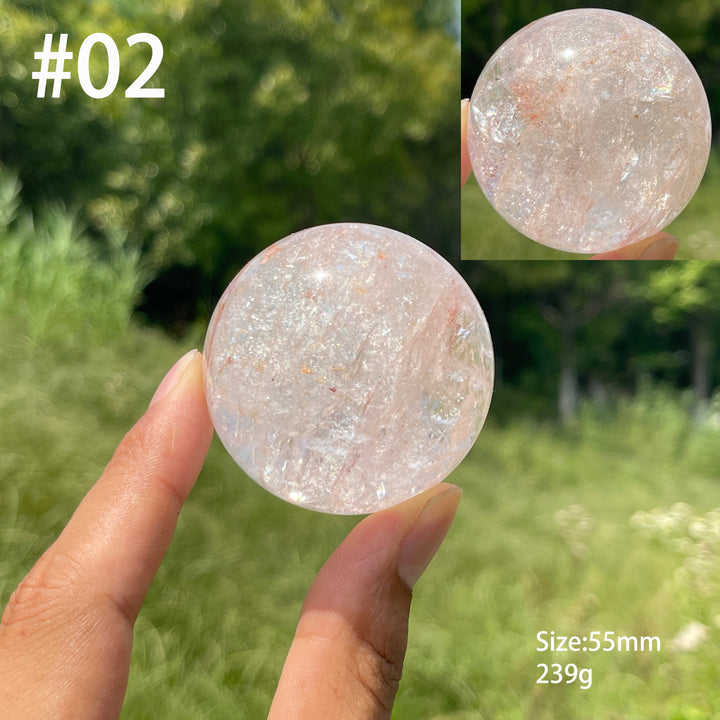 Unique,Natural Crystal Clear Quartz With Hematite Sphere