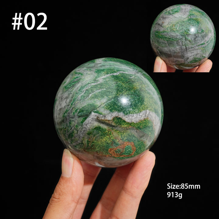 Unique,Natural Earthy African Green Jade Sphere