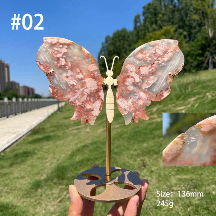 Unique,A Slightly Imperfect Natural Exquisite Pink Amethyst Butterfly Wings