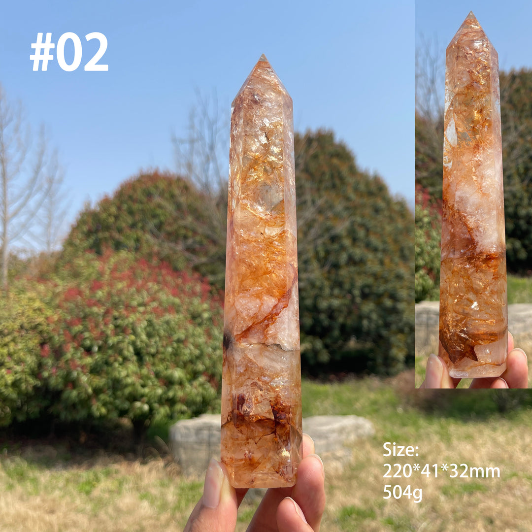 Unique,Natural Fire Quartz Crystal Point