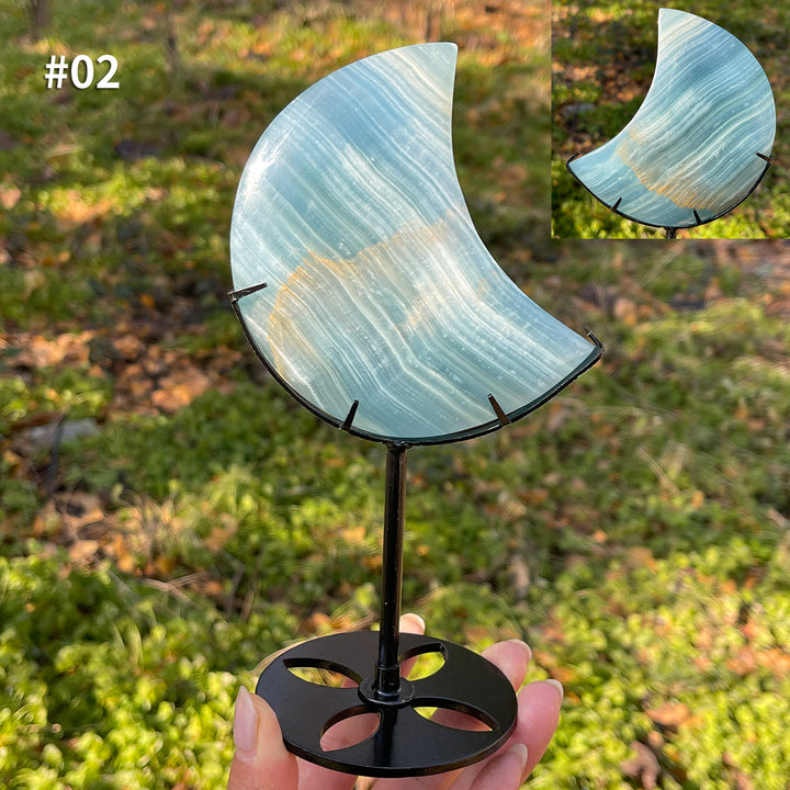 Unique,Natural Lemurian Aquatine Calcite Moon