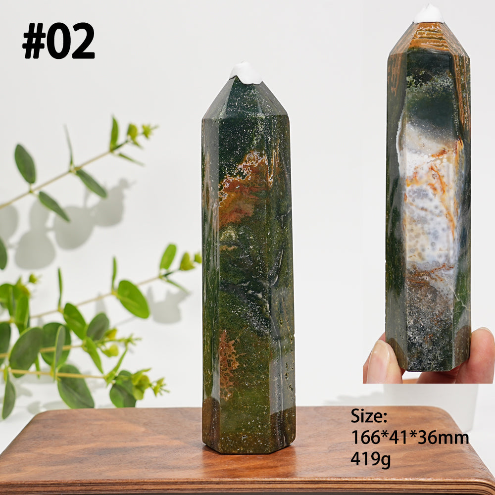 Unique,Natural Crystal Ocean Jasper Point