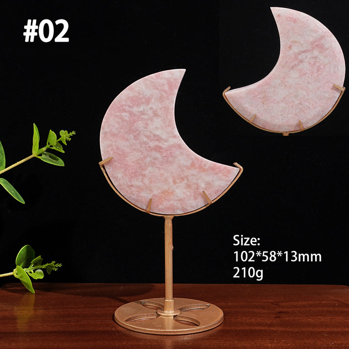 Unique,Natural Crystal Pink Opal Moon