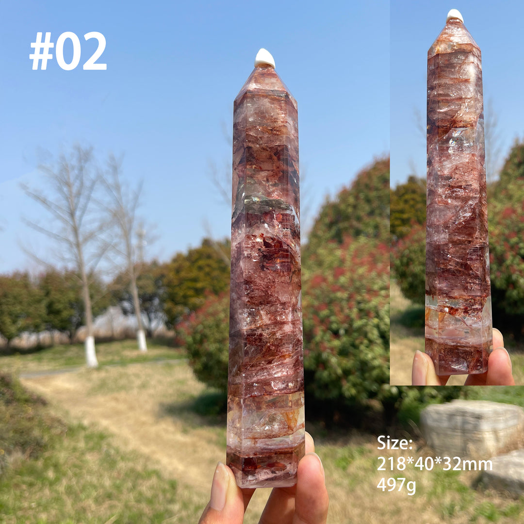 Unique,Natural Crystal Fire Quartz Point