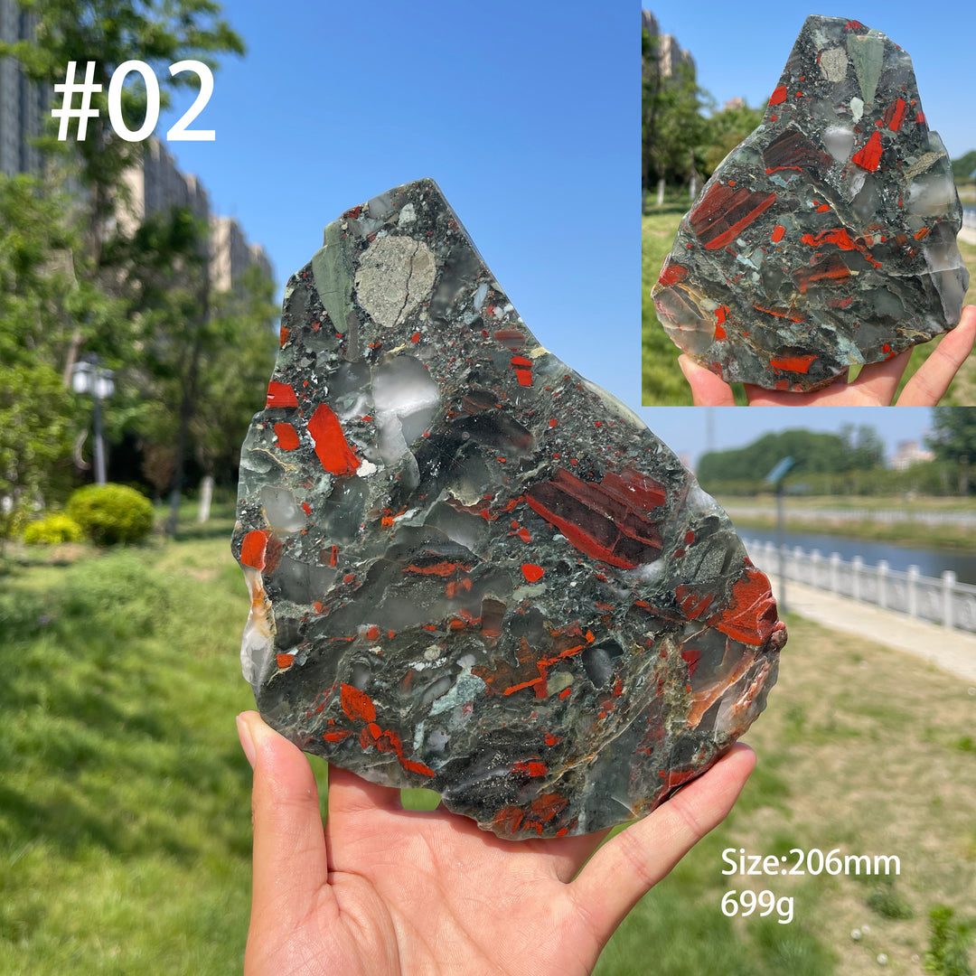 Unique,Natural Large African Bloodstone Crystal Slice