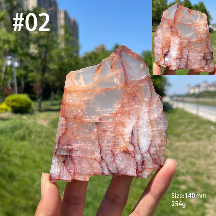 Unique,A Slightly Imperfect Natural Crystal Fire Quartz Slice