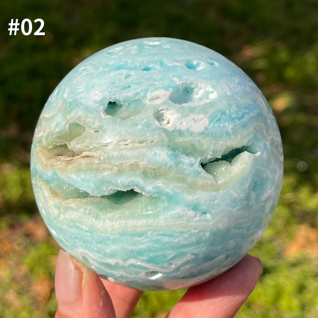 Unique,Natural Crystal Hemimorphite Sphere
