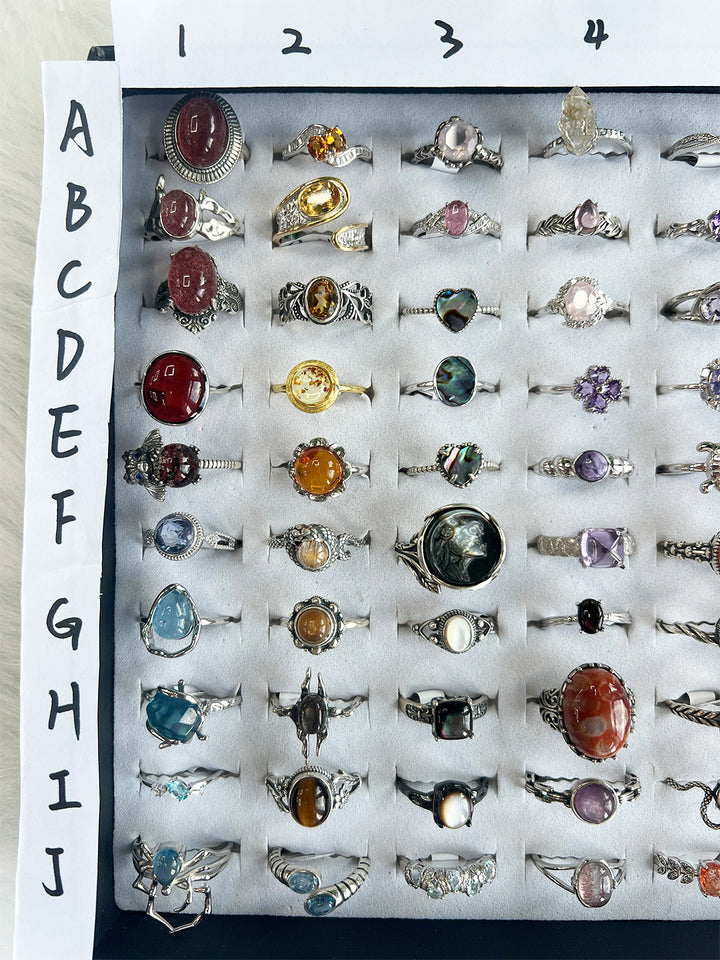 Unique,Crystal Rings-2,S925