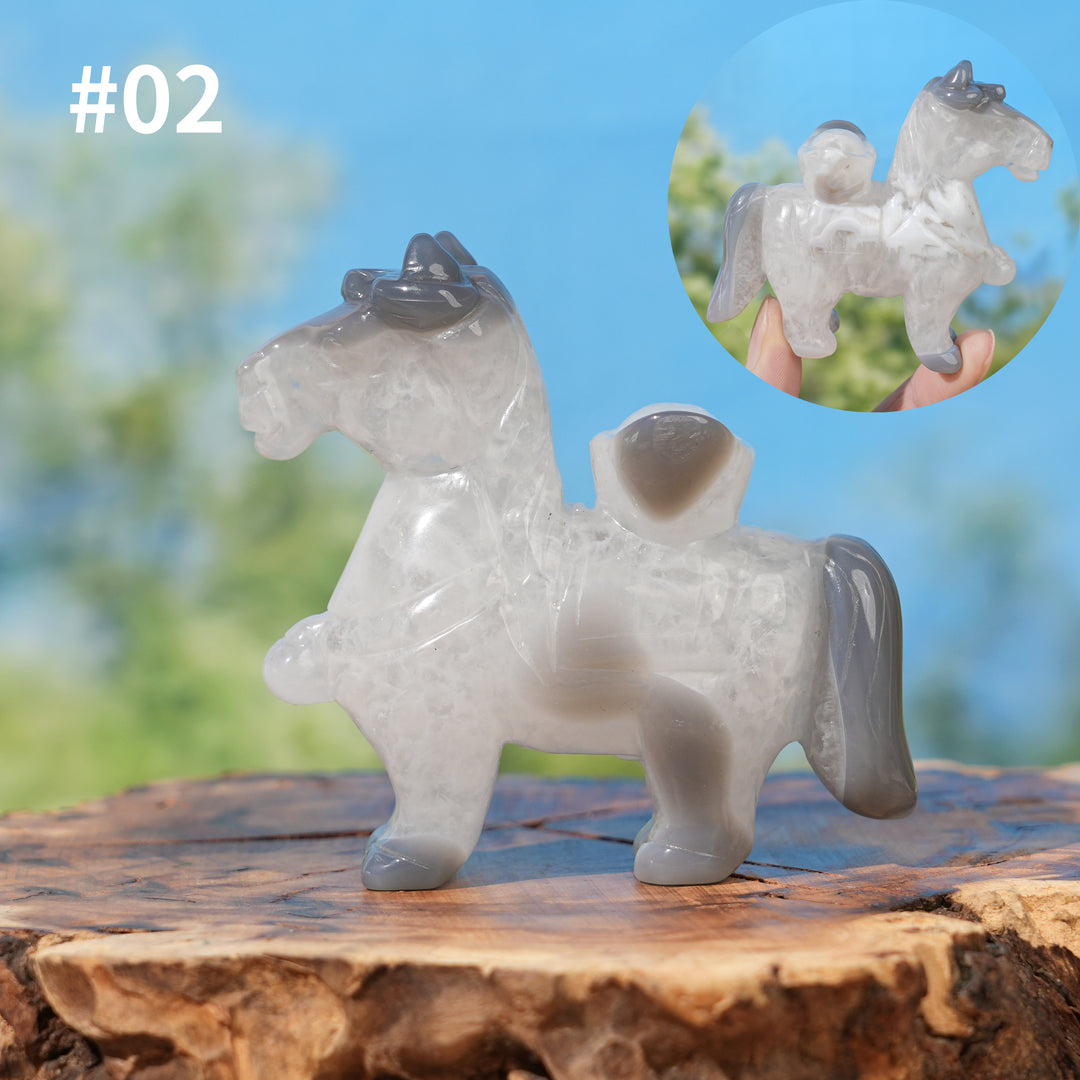 Unique,Natural Carving Agate Horse