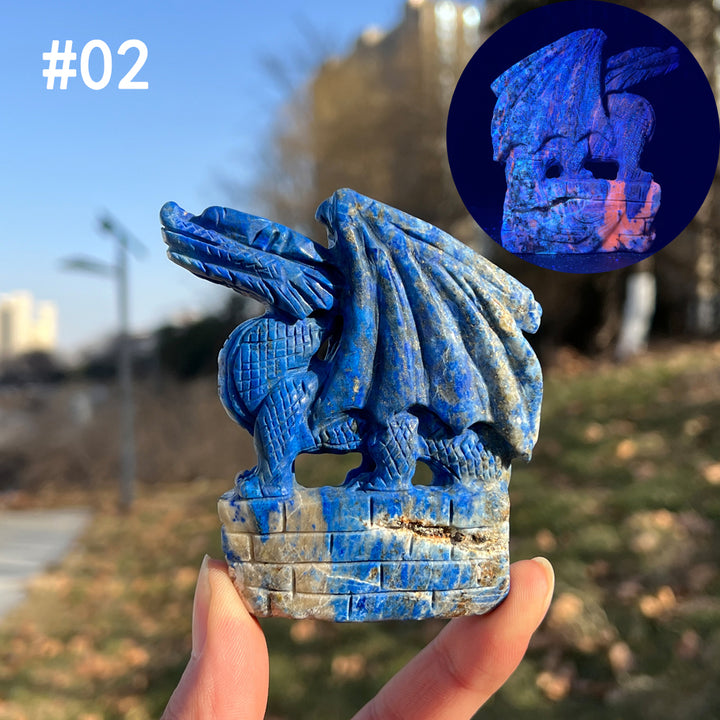 Unique,Natural Crystal Carving Lapis Lazuli Dragon