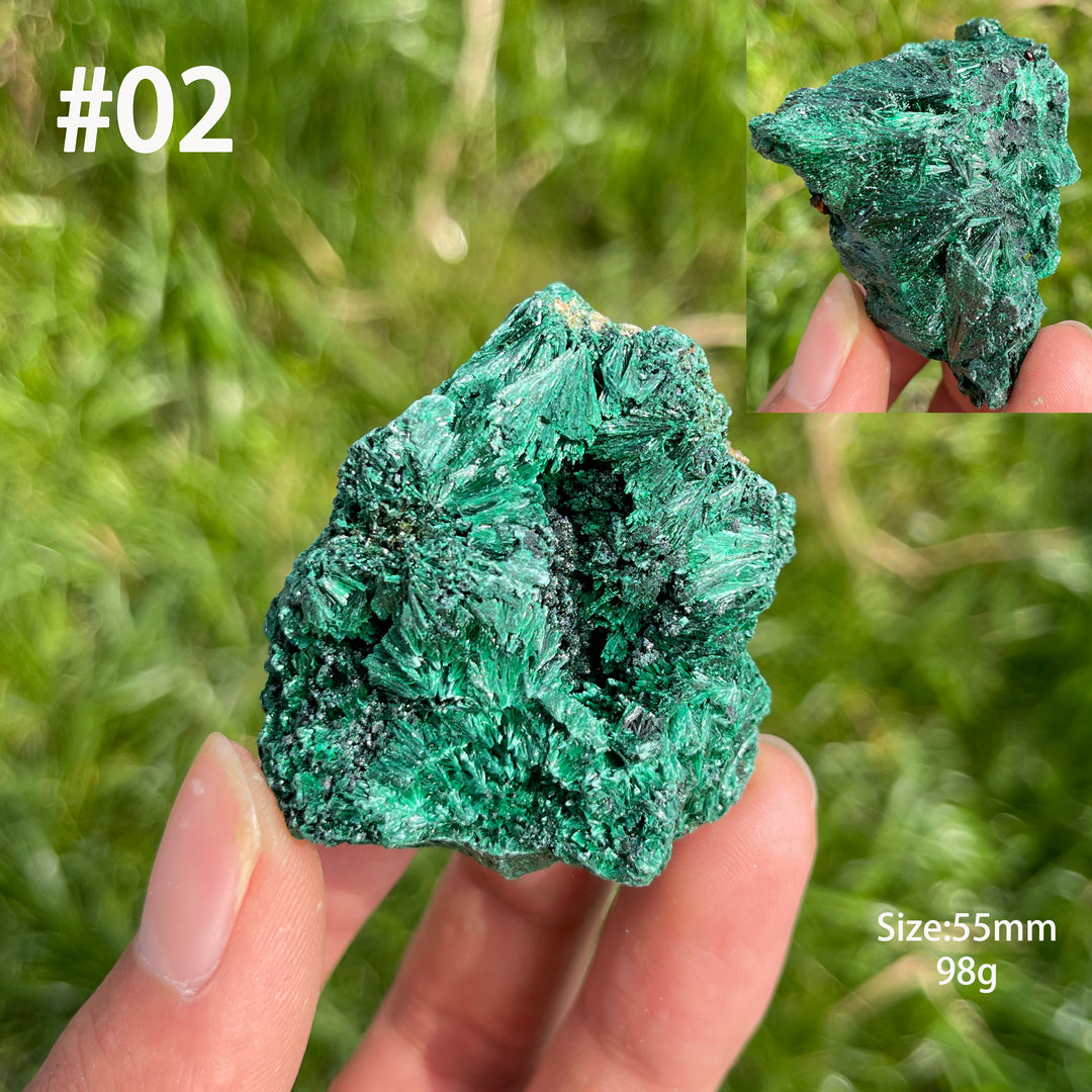 Unique,Natural Crystal Acicular Malachite Raw