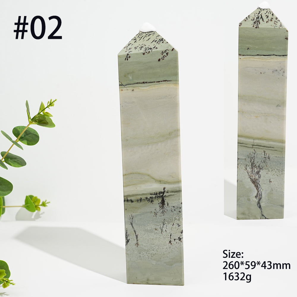 Unique,Natural Green Dendritic Calcite Point