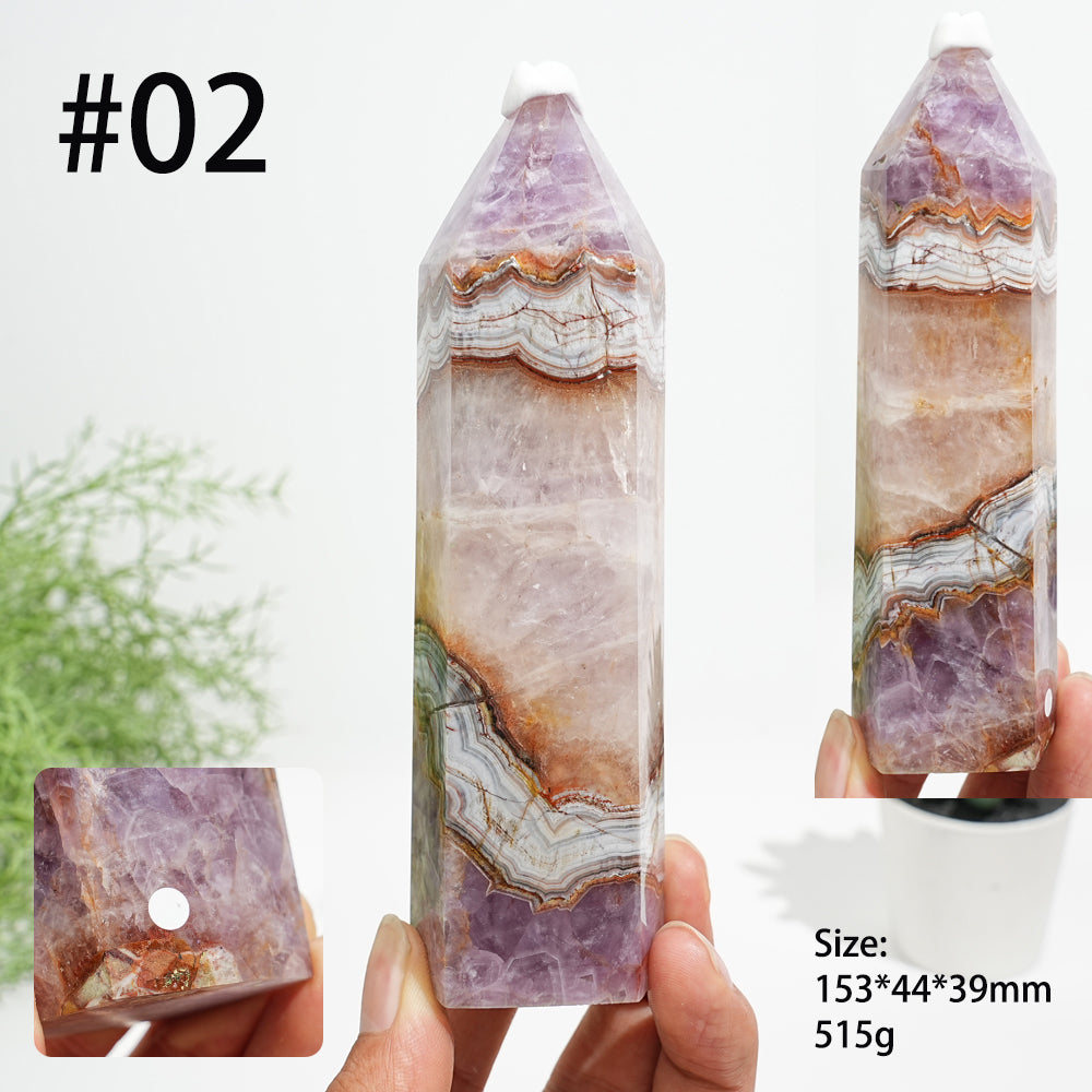 Unique,A Slightly Imperfect Natural Crystal Amethyst Agate Point