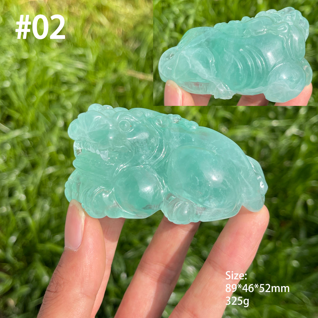 Unique,Natural Crystal Green Fluorite Pixiu