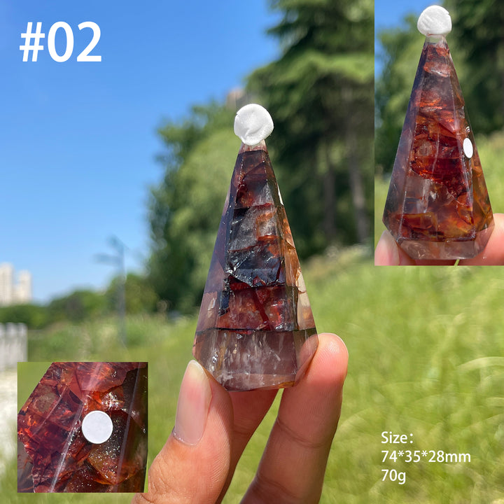 Unique,A Slightly Imperfect Natural Fire Quartz Diamond Tower