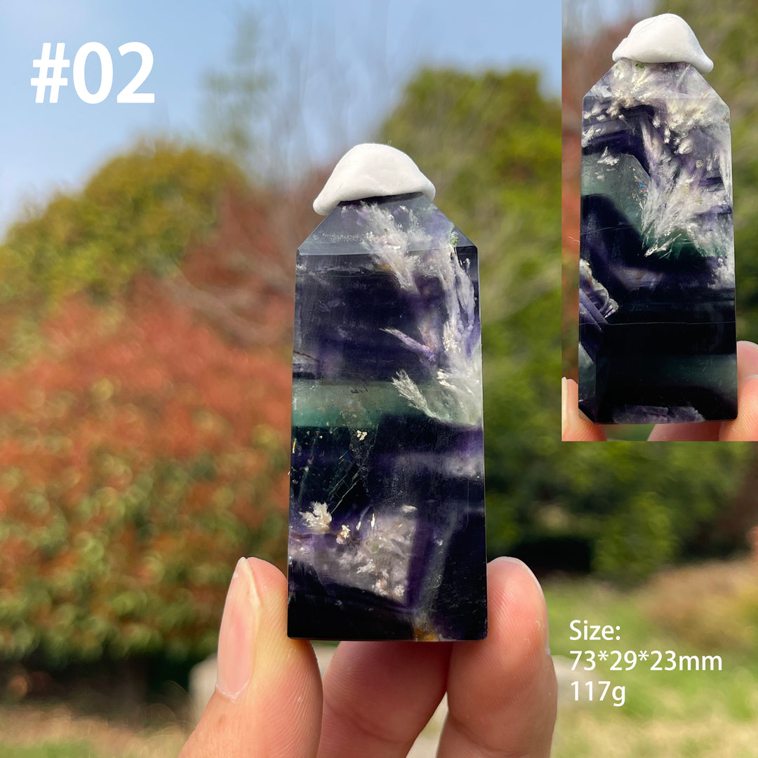 Unique,Natural Feather Fluorite Crystal Point