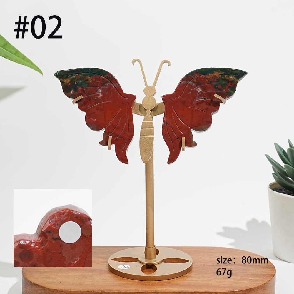 Unique,A Slightly Imperfect Natural Ocean Jasper Delicate Butterfly Wings