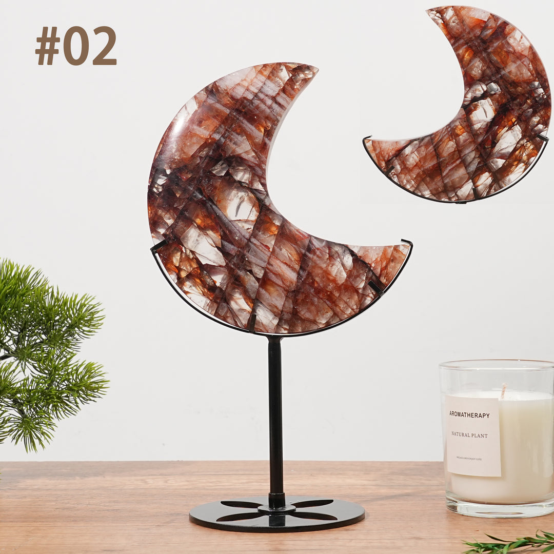 Unique, Natural Fire Quartz Moon