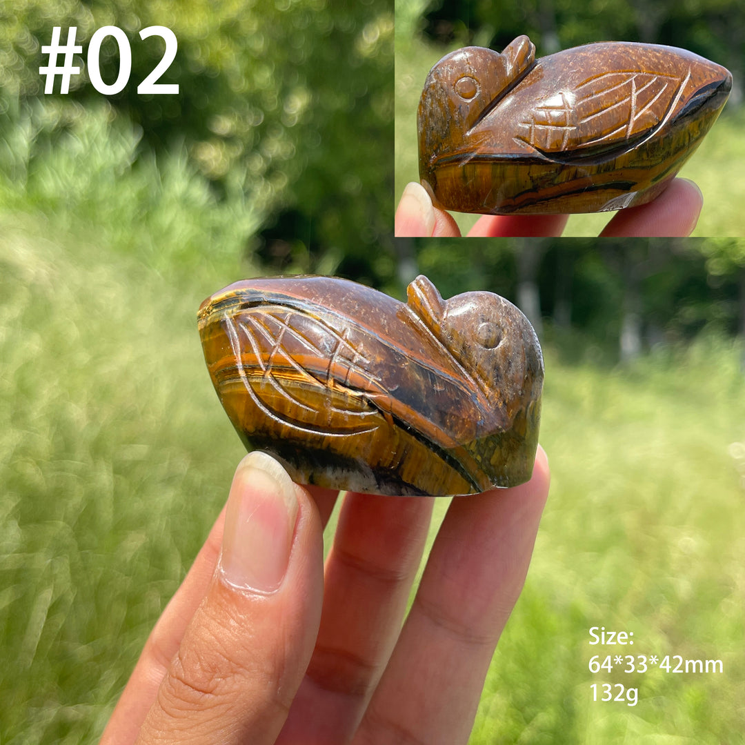 Unique,Natural Crystal Tiger Eye Animal Carving