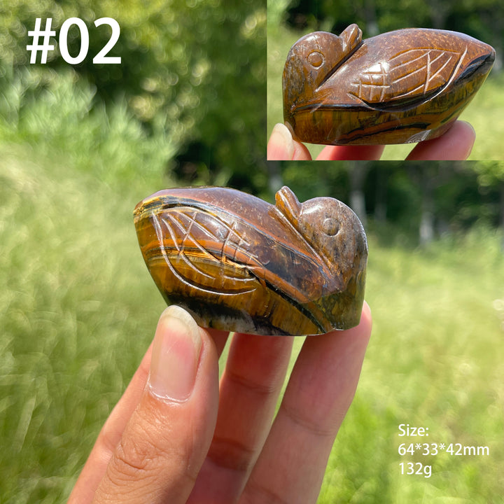 Unique,Natural Crystal Tiger Eye Animal Carving