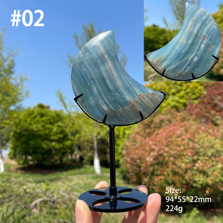 Unique,Lemurian Aquatine Calcite Moon