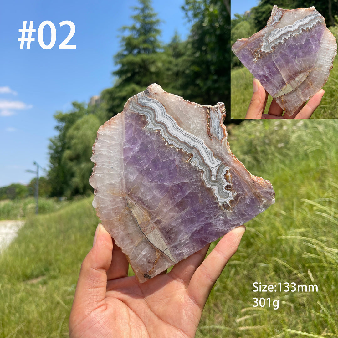 Unique,A Slightly Imperfect Natural Amethyst Agate Slice