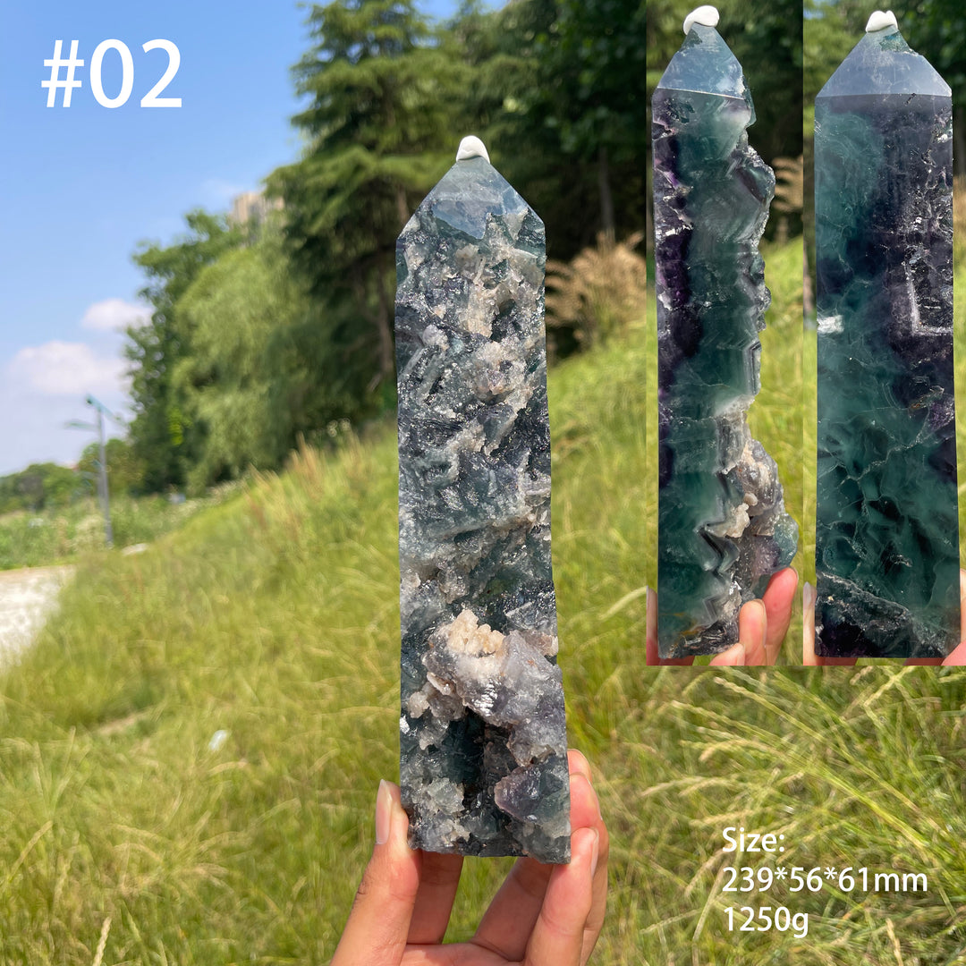 Imperfect,Unique Natural Fluorite Raw Crystal Point